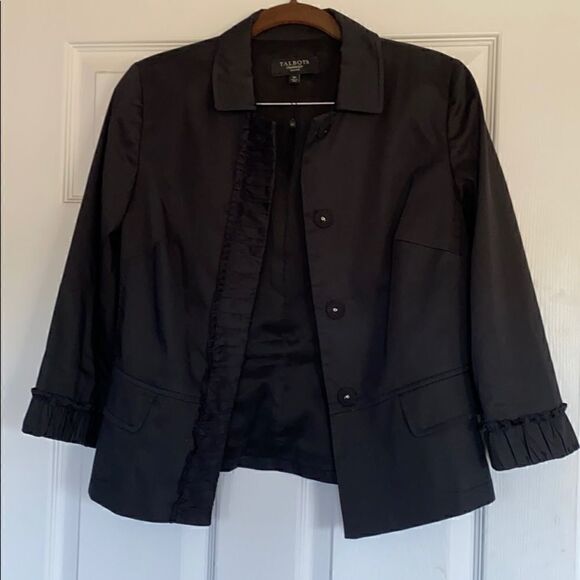 Talbots Black 3/4 Sleeve Blazer Size 6P - Picture 2 of 10